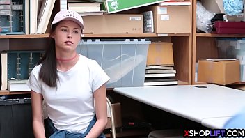 Preview 1 of Mut Rhi - Skinny teen busted and fucked by a security guys big dick