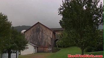 Preview 1 of Arob X Porces Com - Blonde bdsm sub tiedup and pussyfucked by dom