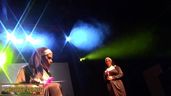 Preview 1 of Him Cum On Panty - BBW brunette latin sister lesbian nuns