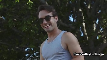 Preview 2 of Pronhub Vurgincom - Chocolate bikini chick on pool guys white dick