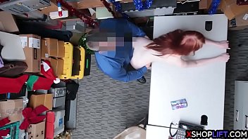 Preview 3 of Mather Snd Son Teen - Redhead teen thief fucked by a security guys hard cock