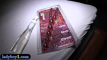 Preview 2 of Perky Tits Milf - Big ass ladyboy anal beads and cock inserted in her butt