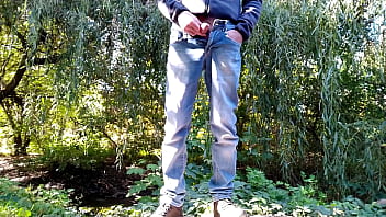 Preview 1 of Sony Lonw - Curvy masturbating milf jerks my dick outdoors