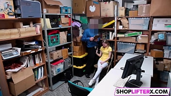 Preview 1 of Hairy Porno Films - Teen takes cock for shoplifting