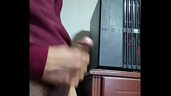 Preview 4 of Moti Sexy Hd Video - Latina cums on her cock in front of her computer