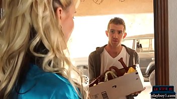 Preview 1 of Sanny Laeone - MILF takes care of broken hearthed guy with a huge cock