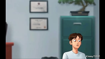 Preview 2 of Xxx Vdo Sex Xxx - Summertime Saga - Boss Caught customer Fucking his stepdaughter in his office at the car dealership - KimmyToons