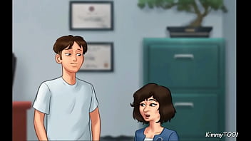 Preview 1 of Xxx Vdo Sex Xxx - Summertime Saga - Boss Caught customer Fucking his stepdaughter in his office at the car dealership - KimmyToons