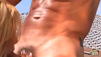 Preview 2 of Xxxxn X Xx - Busty blonde bombshell eagerly strips and deepthroats him in hopes of having outdoor anal sex