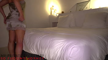 Preview 1 of Snnuy Leo - my private secretary in silk dress having sex with boss on a business trip hotel room - cum pussy