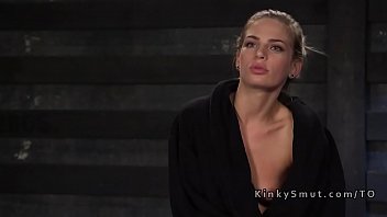 Preview 4 of Sperm In Navel - Blonde gets fucked as slave training