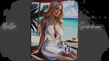 Preview 4 of Maya Gold Casting - Bikini Bliss: Immersive Beach Art Experience in Brazil - Part 4 | AI-Generated Creations | Waifu Models #002