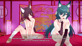 Preview 2 of Tv Pornshow - Honkai Star Rail: The Phantylia deception. (Yukong,  Tingyun,  Feixiao,  Phantylia)