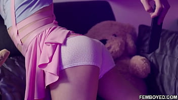 Preview 1 of Nigeht Darby - Femboy Daniel Tanner uses his phone to record a video of himself doing a sexy dance for his boyfriends Enzo Muller