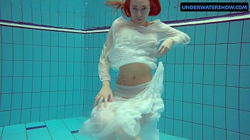 Preview 2 of Mom Balakmel - Redhead Diana hot and horny in a white dress