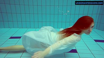 Preview 4 of Mom Balakmel - Redhead Diana hot and horny in a white dress