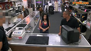 Preview 1 of Public Jaerk - Latin chick twat screwed at the pawnshop