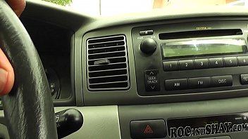 Preview 1 of Machine Sex Girl And Girl - Horny Wife Giving A Blowjob While Husband Is Driving!
