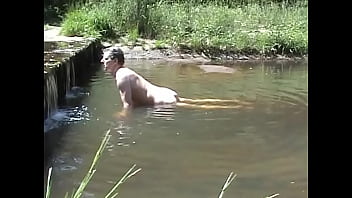 Preview 2 of Husband 50 Years Old - Humping a stone in a river