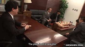 Preview 2 of Hollywood Heroin Xxx Video - Sushi girl is the main course of the office gangbang