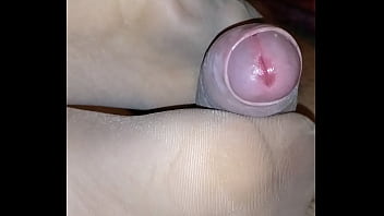 Preview 1 of Peircings Sex - homemade nylon footjob with big cumshot