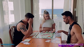 Preview 1 of 9 Yrs - 2 big cocks fucked me to pay my debts in Monopoly