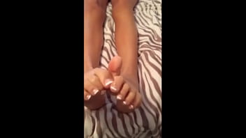 Preview 4 of Latina Family - Flexible Teen in Shorts Sucks Her Own Feet in Bed