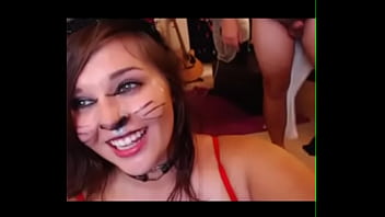 Preview 4 of Lucia And Angela - Blowjob and facial of Cat girl