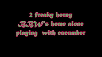 Preview 2 of Indian Railway Job Juhi Chawla X - 2 freaky horny bbw&#039_s home alone playing with cucumbers!Pre