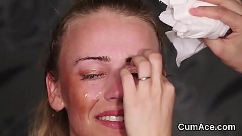 Preview 4 of Cytherea Gang Bang - Wicked looker gets cum shot on her face gulping all the semen