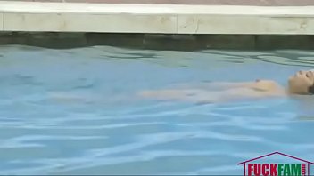 Preview 2 of Hd Downl - Beautiful Busty Brunette Fucked By The Pool