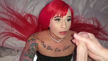 Preview 4 of Men Naked Flashing - Huge facial for redhead trans
