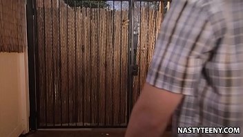 Preview 1 of Massage Zex Full - Fuck teen pussy next to the neighbour&#039_s jacuzzi!