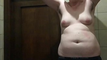 Preview 4 of Desi Rich Porn German - Slow Motion Fat Belly Jump