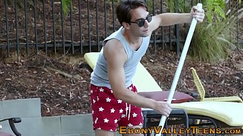 Preview 1 of Bareback In Public Hard - Ebony teen gets pounded