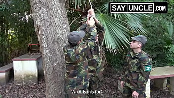 Preview 2 of Partouze Beurette - Horny Soldiers Alone In The Woods - Trailer