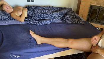 Preview 1 of Mumbai Bf Xxx Video - When hot blonde Milf opens her eyes,  she notices that her roommate is jerking of and she got horny