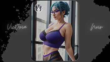 Preview 2 of Bondage Goes Wrong - AI: Vibrant blue hair and dark glasses DOMINATRIX - Part 2 - Waifu Models #003
