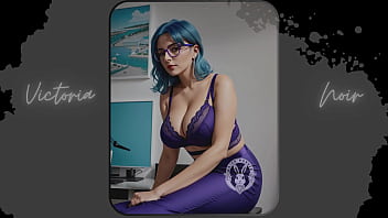 Preview 3 of Bondage Goes Wrong - AI: Vibrant blue hair and dark glasses DOMINATRIX - Part 2 - Waifu Models #003