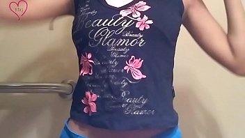 Preview 1 of Pitbull Jeans - cute skinny brunette girl indian self video