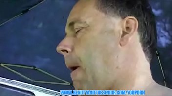 Preview 4 of Big Natural Tits Facials - Young beautiful wife cheats with older ugly fat man in camping