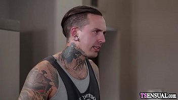 Preview 2 of Showwer Stepmom - Blonde shemale with big tits fucked by her first date