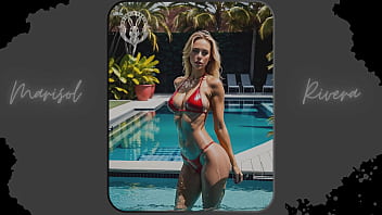 Preview 2 of Henthai Sex - AI-Generated: &quot_Sun-Kissed Beauty&quot_ Stunning Red Bikini Photoshoot by the Pool (Part 5) | Waifu Models #001