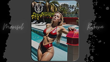 Preview 3 of Henthai Sex - AI-Generated: &quot_Sun-Kissed Beauty&quot_ Stunning Red Bikini Photoshoot by the Pool (Part 5) | Waifu Models #001