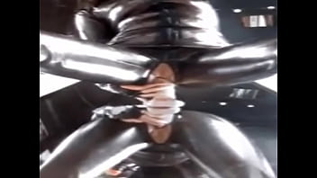 Preview 1 of Tattoed Tube Blonde - latex dildo riding