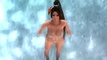 Preview 3 of Paw Bancroft - d. or Alive Xtreme 3 Mai Shiranui taking a hot shower