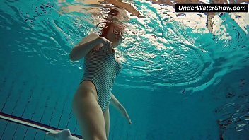 Preview 1 of Ol Man And Small - Big titted Dashka bounces body underwater
