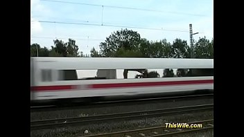 Preview 1 of 21 Inch Big Dick - german couple fucks at the train