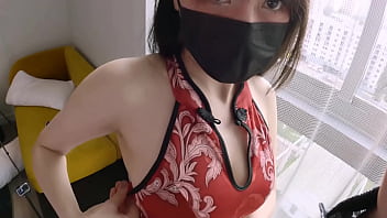 Preview 2 of Hollie Holly - My big tits Asian girl friend wear Chinese cheongsam got fucked to squirt