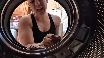 Preview 1 of Boy Raped Girl In Pary - Big Ass Stepmom Stuck in Washing Machine Fucked to Creampie